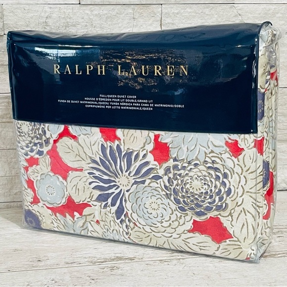Ralph Lauren NWT Full/Queen Remy Floral 100% Cotton Duvet Cover 92”x96” $355 - Picture 7 of 12